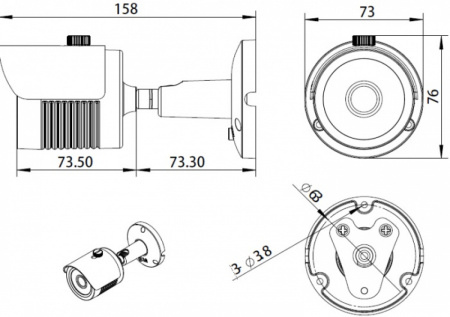 Комплект видеонаблюдения на 1 уличную камеру 5mpx